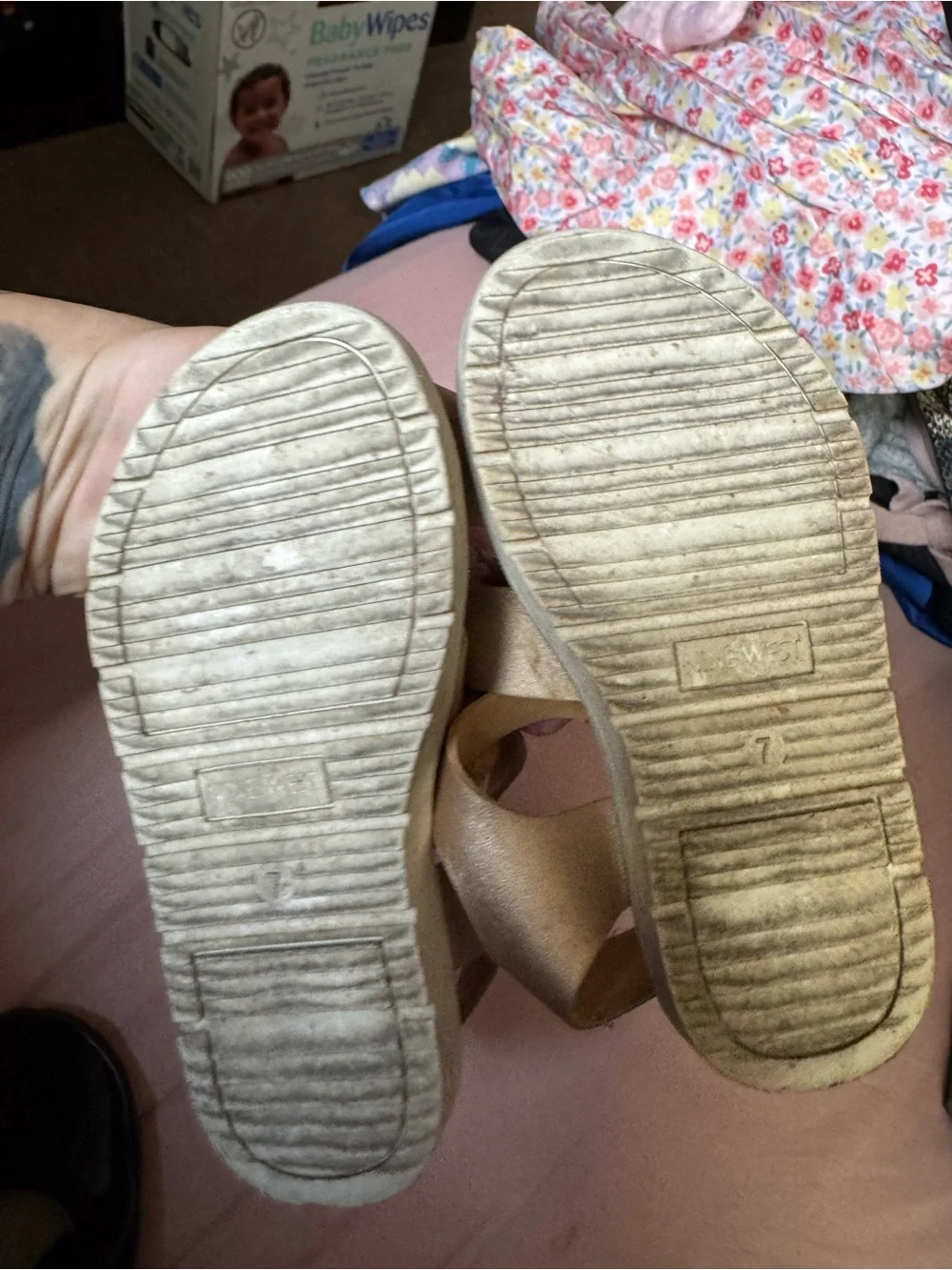 Nine West Metallic Gold Strappy Kids Sandals